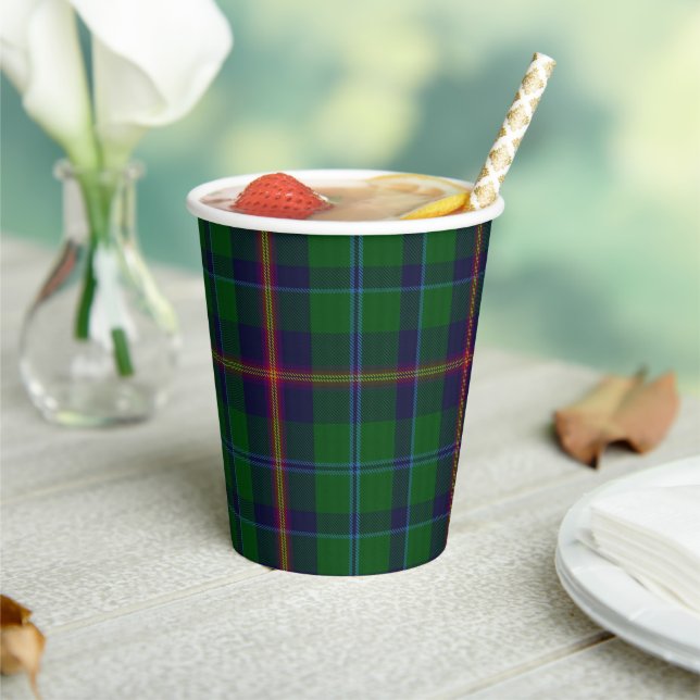 Young Clan Tartan Plaid Paper Cups (Insitu)