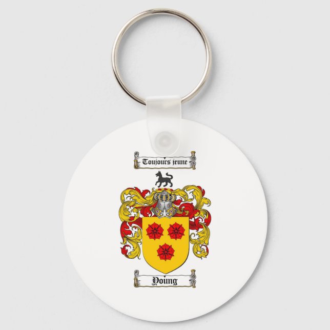 Young Coat of Arms / Young Family Crest Keychain (Front)
