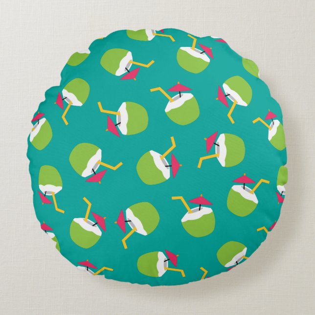 Young Coconut Drink Round Pillow (Front)