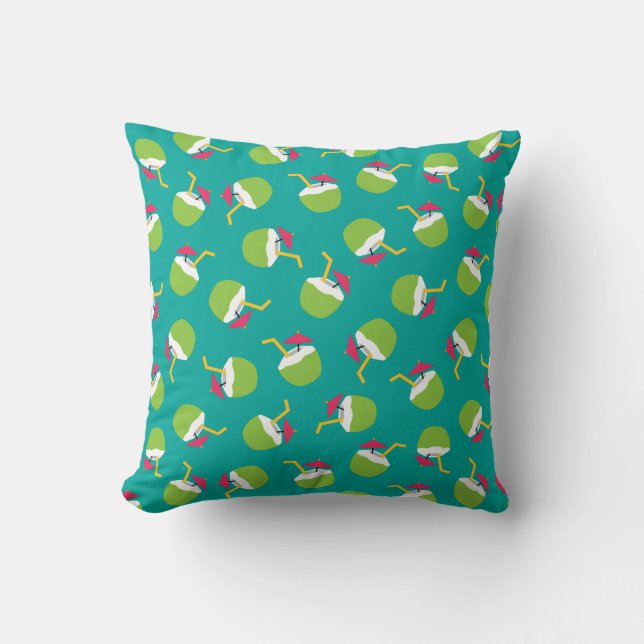 Young Coconut Drink Throw Pillow (Front)