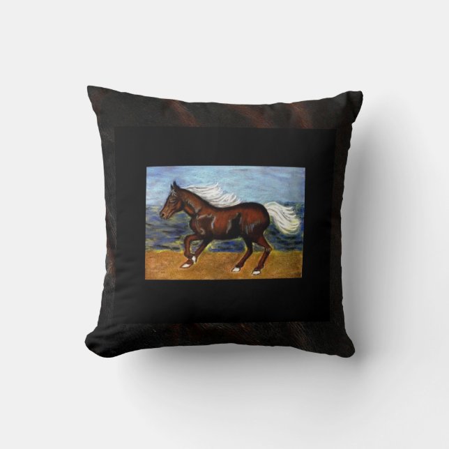 Young Colt Throw Pillow (Front)