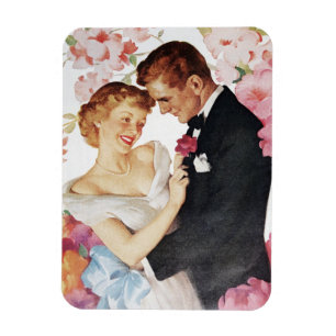 Young couple in formal wear magnet