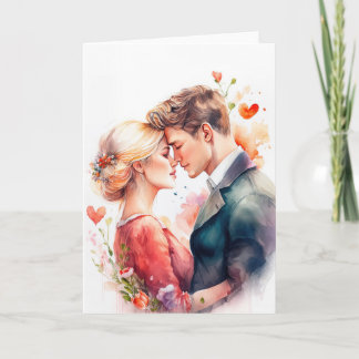 Young couple in love, romance, valentines day card