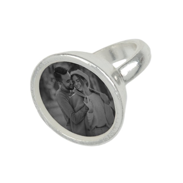 Young Couple Wedding Anniversary Gift Photo Ring (Top)
