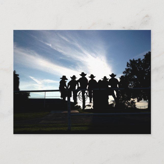 Young Cowboys and Cowgirls on a Fence Postcard (Front)