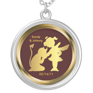 Young Devil & Reluctant Angel Silver Plated Necklace