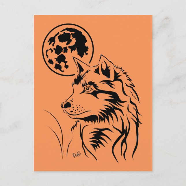 young dreaming wolf postcard (Front)