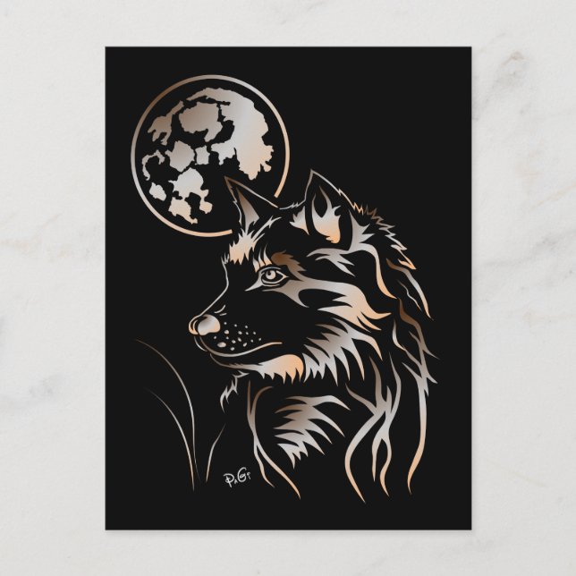 young dreaming wolf postcard (Front)