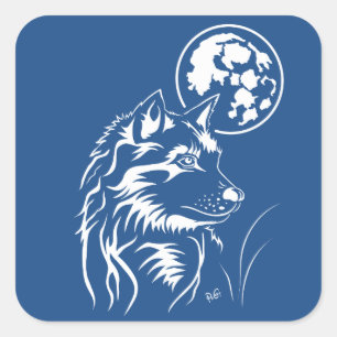young dreamy wolf sticker