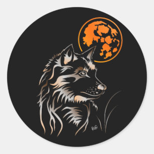 young dreamy wolf sticker