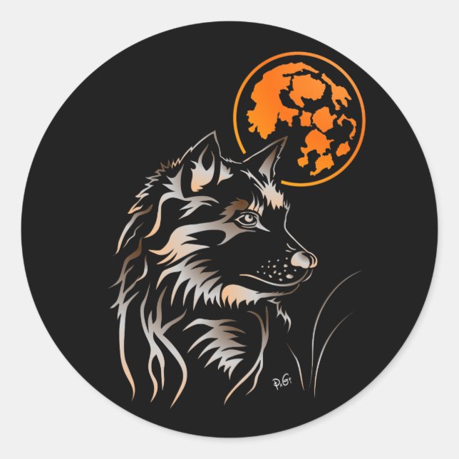 young dreamy wolf sticker (Front)