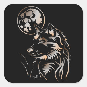 young dreamy wolf sticker