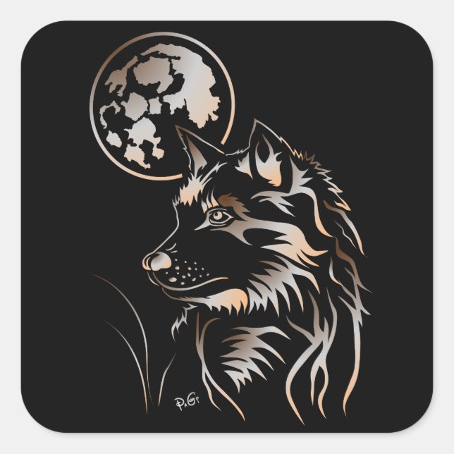 young dreamy wolf sticker (Front)