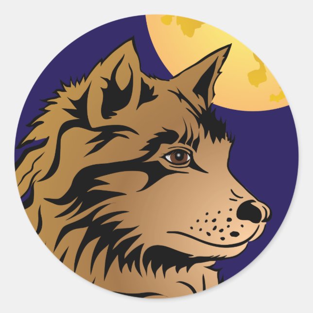 young dreamy wolf sticker (Front)
