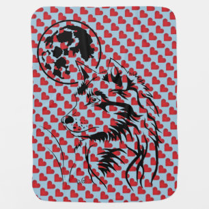 young dreamy wolf swaddle blanket