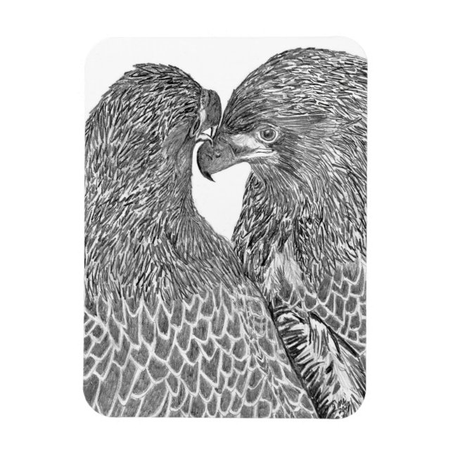 YOUNG EAGLE SIBLINGS E15 AND E16 SECOND NATURE MAGNET (Vertical)
