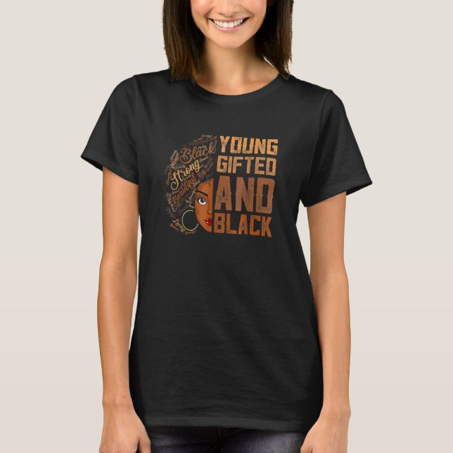 Young ed And Black History Month Afro African Mela T-Shirt (Front)