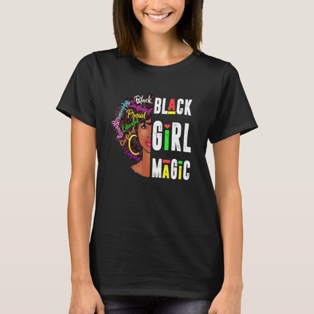 Young Ed Black Black Girl Magic And Black History T-Shirt (Front)