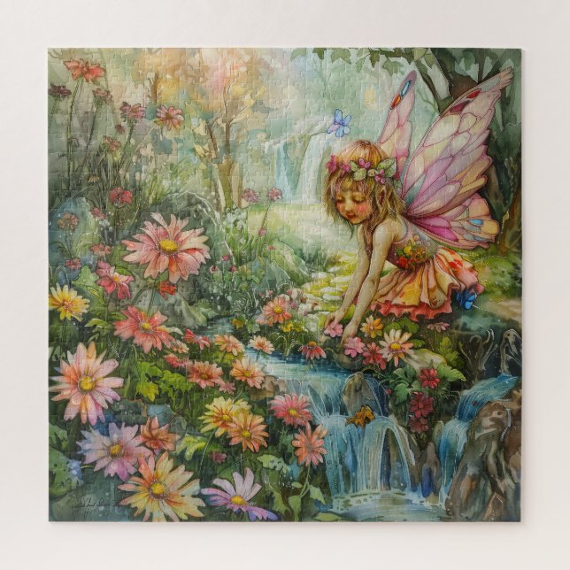 Young Fairy with Flowers Jigsaw Puzzle (Vertical)