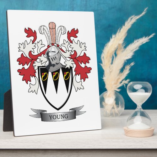 Young Family Crest Coat of Arms Plaque