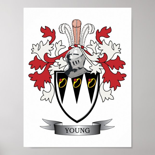 Young Family Crest Coat of Arms Poster (Front)