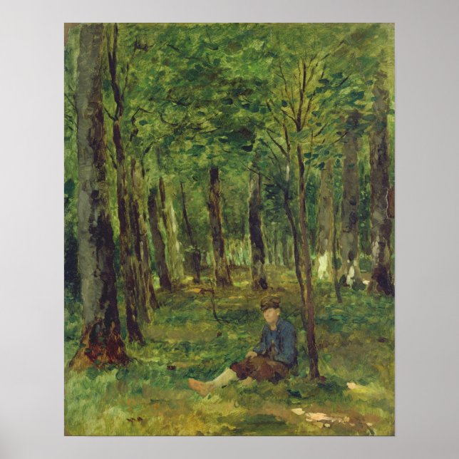 Young Farmer sitting in the Forest, 1878 Poster (Front)