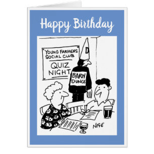 Young Farmers Quiz Night Cartoon Cards