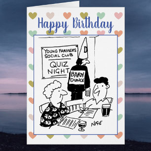 Young Farmers Quiz Night Cartoon Cards