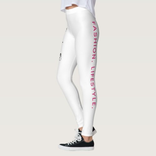 Young Fashion Girl _ Sketch in Black White  Pink Leggings