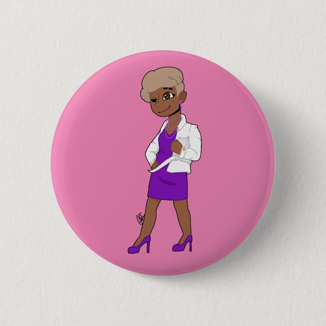 Young Fashionable girl Button (Front)