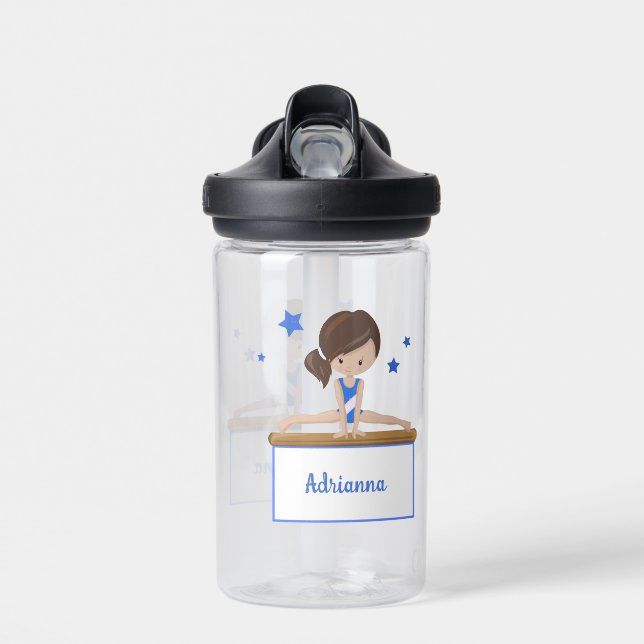 Young Female Gymnast Personalized Water Bottle (Front)