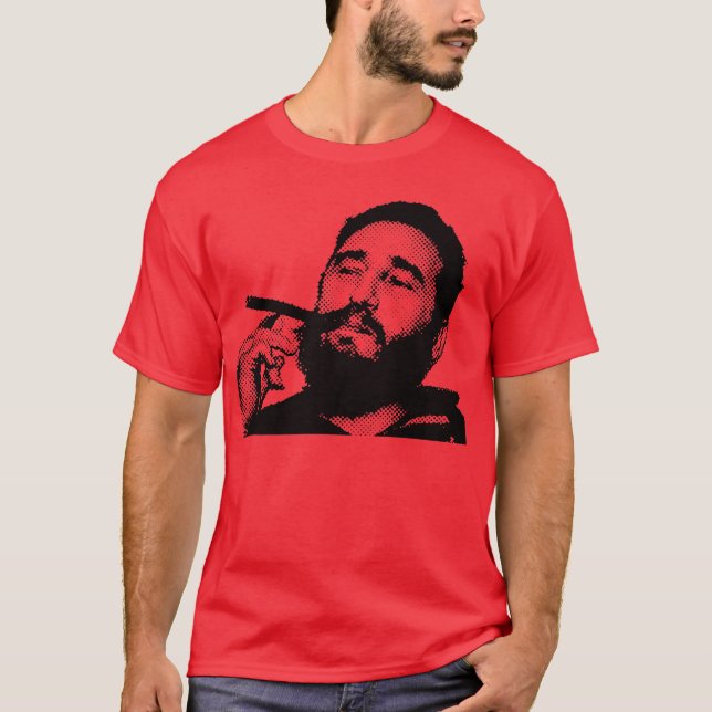 Young Fidel with a Cigar t-shirt (Front)