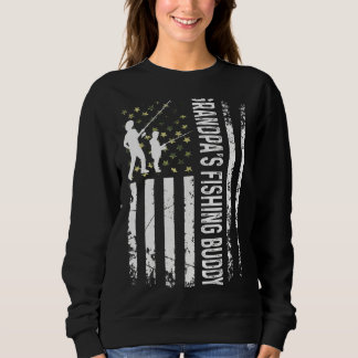 Young Fisherman Grandpa's Fishing Buddy Dad Son Te Sweatshirt