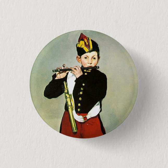 Young Flautist, or The Fifer Edouard Manet   Button (Front)