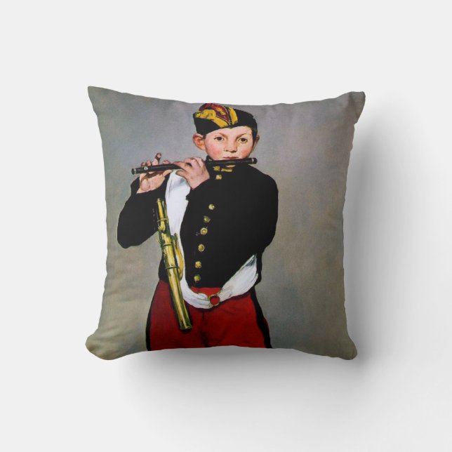 Young Flautist, The Fifer, Edouard Manet, 1866 Throw Pillow (Front)