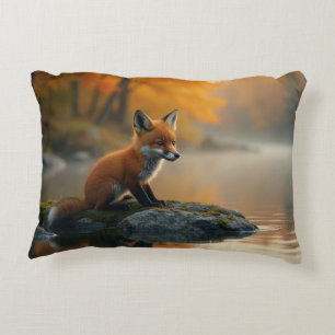 Young Fox in Autumn Accent Pillow