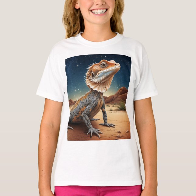 Young Frill-necked Lizard Wildlife Scene T-Shirt (Front)