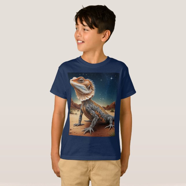 Young Frill-necked Lizard Wildlife Scene T-Shirt (Front Full)