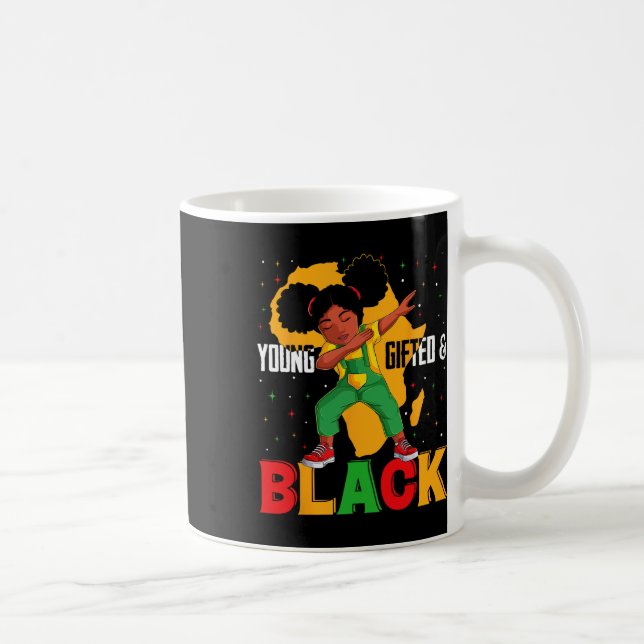 Young Gifted And Black Dabbing Girl Black History  Coffee Mug (Right)