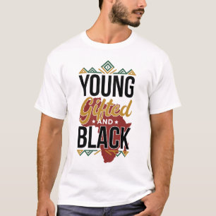 Young Gifted & Black Africa Map Heritage Pride Art T-Shirt