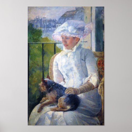 Young Girl and Her Dog Mary Cassatt Poster