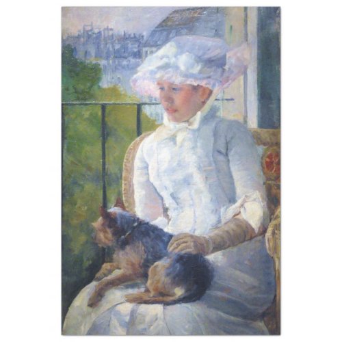 Young Girl and Her Dog Mary Cassatt Tissue Paper