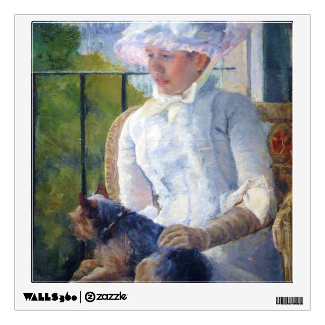 Young Girl and Her Dog, Mary Cassatt Wall Decal (Front)