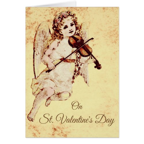 Young girl Angel playing a Violin