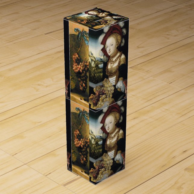 YOUNG GIRL ANTIQUE GRAPE VINEYARD AND WINE WINE GIFT BOX (Front)