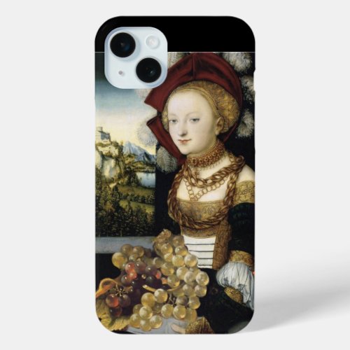 YOUNG GIRL ANTIQUE VINEYARD GRAPES AND WINE iPhone 15 PLUS CASE