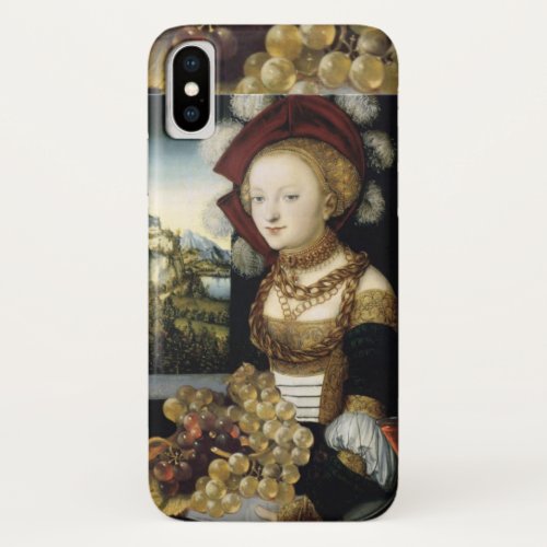 YOUNG GIRL ANTIQUE VINEYARD GRAPES AND WINE iPhone X CASE