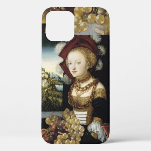 YOUNG GIRL ANTIQUE VINEYARD GRAPES AND WINE iPhone 12 CASE