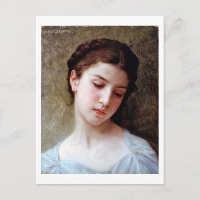 Young Girl, Bouguereau Postcard (Front)