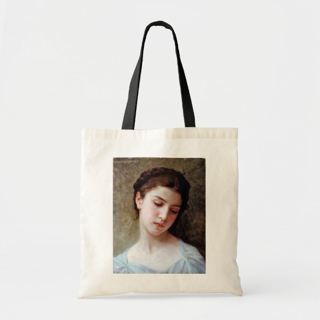 Young Girl, Bouguereau Tote Bag (Front)